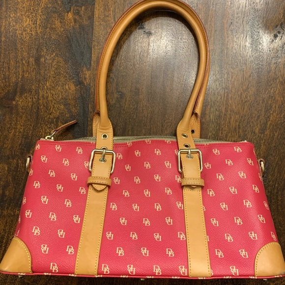 Dooney & Bourke Handbags - Dooney & Bourke - Vintage Pink Logo Double Handle Handbag - EUC